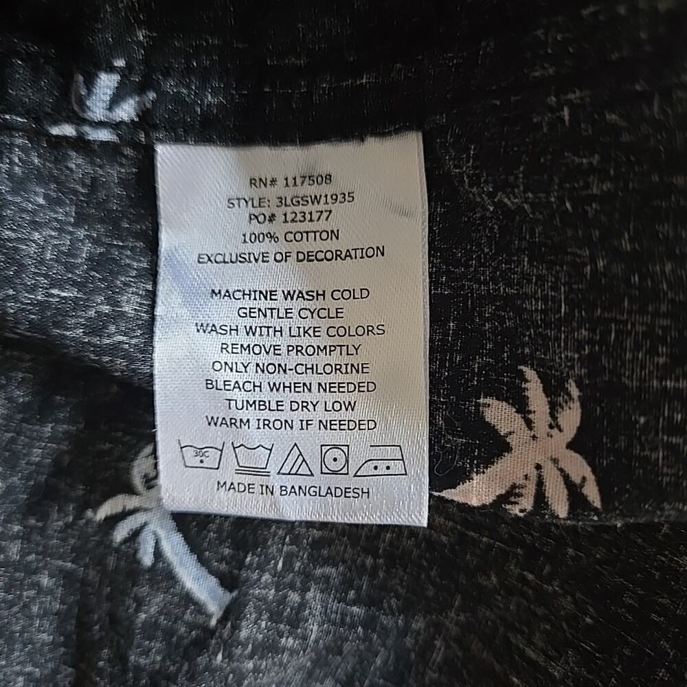 Levis Shirt Mens Medium Black Palm Trees Button Short Sleeve Casual Hawaiian - Picture 8 of 8